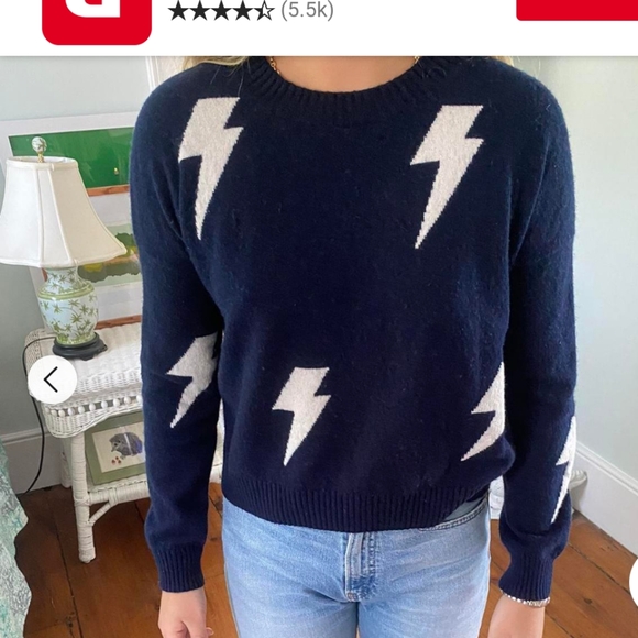 Rails Presley Wool & Cashmere Navy,White Lightning Bokt Sweater Sz.XS - Picture 4 of 9
